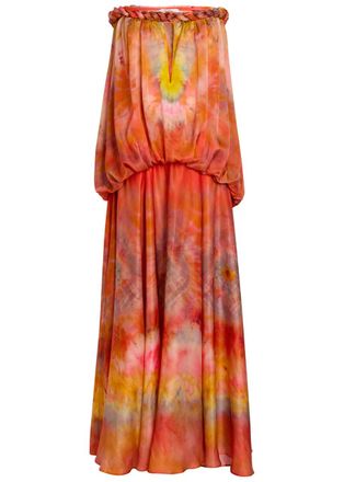 Zimmermann Luna Printed Strapless Silk Gown - Red - 1 (UK 10 / S)