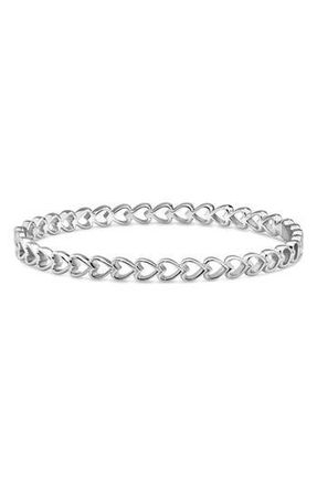 Devata Open Heart Bangle Bracelet in Silver at Nordstrom Rack, Size Medium
