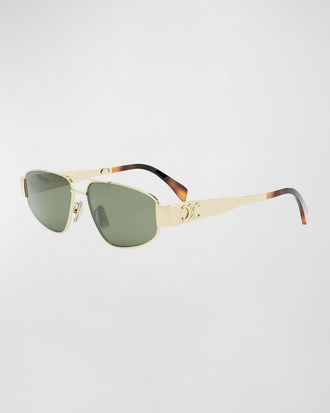 Celine Triomphe Metal Aviator Sunglasses