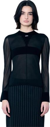 Jean Paul Gaultier Sweater met logo motief - Dames - Ronde hals truien - Zwart - XS - Truien & Vesten