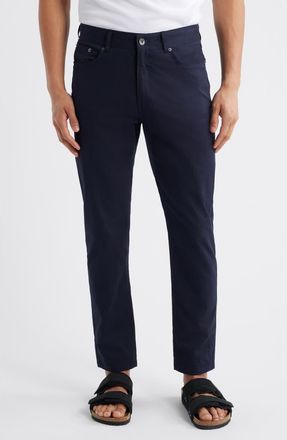 W.R.K Leone Slim Straight Leg Twill Pants in Navy at Nordstrom, Size 32