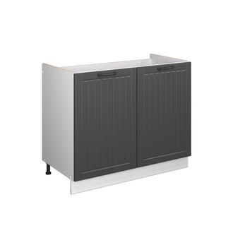 Vicco Mueble Bajo Para Fregadero Fame-line, Gris Oscuro/blanco, 100 Cm Sin Encimera, Vicco