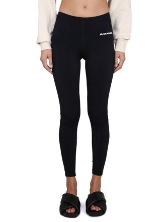 Jil Sander Logo-Embroidered Polyamide Leggings - Black
