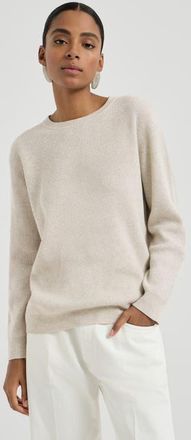 Brunello Cucinelli Cashmere sweater with monili in Oyster at Nordstrom, Size 3X-Large Eu