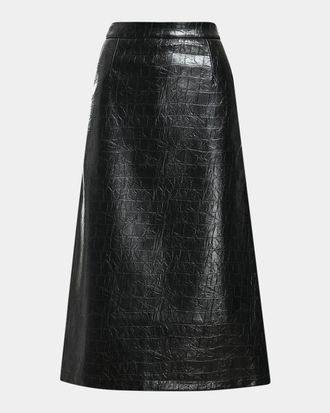 Essentiel Kind Faux Leather Midi Skirt