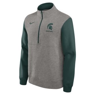 Nike Michigan State Club Nike Mens College 1/2-Zip Crew in Grey | 02JW075NMST-7HV