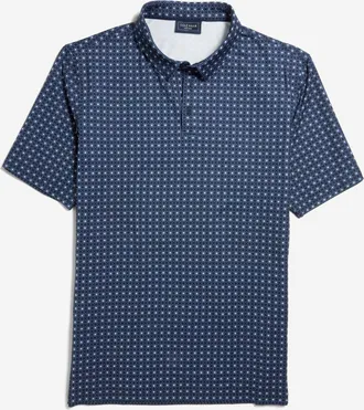 Cole Haan Mens All-Day Floral Polo Shirt - Blue Size Medium