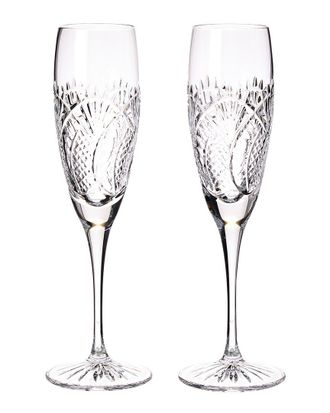 Waterford Set Of 2 Seahorse Champagne Flutes