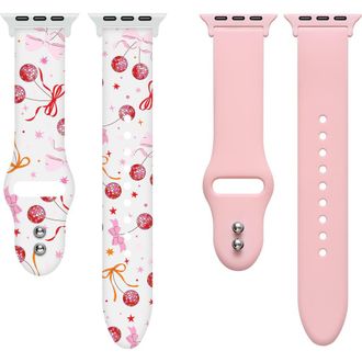 Posh Tech 2-Pack Silicone Apple Watch Watchbands in Pink at Nordstrom Rack