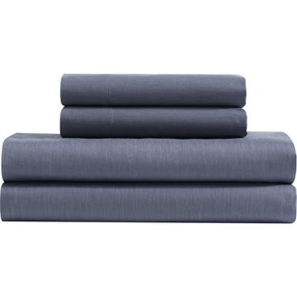 Calvin Klein Modern Sheet Set in Medium /Dark Blue at Nordstrom, Size California King
