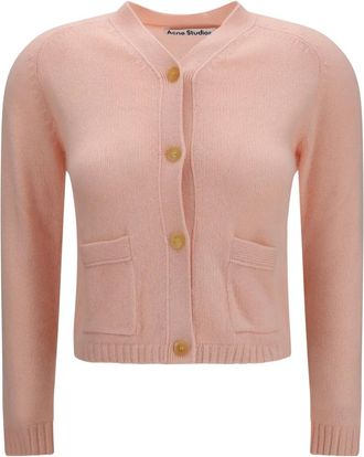 Acne Studios Cardigan in Cashmere con Scollo a V - - Knitwear - Donna - Rosa - M