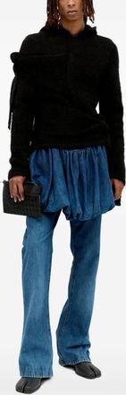 AARON ESH Felpa in mohair con cappuccio - Nero