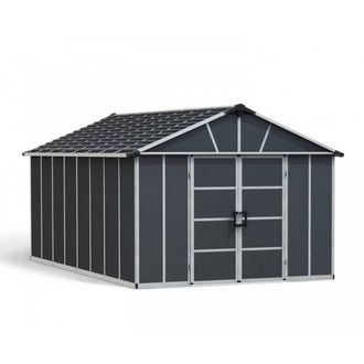 Palram Yukon 11 x 17.2 Shed + Floor Wpc - L519 x W332 x H252 cm - Dark Grey