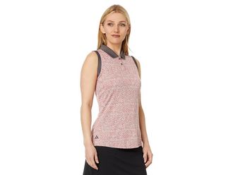 adidas Golf Ultimate365 Jacquard Sleeveless Polo Womens Clothing Charcoal : MD, Polyester