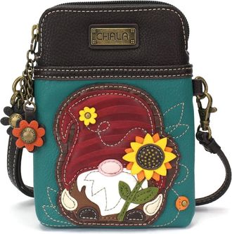 Chala Chala Handbags Gnome Cellphone Crossbody Handbag - Convertible Strap (Turquoise)