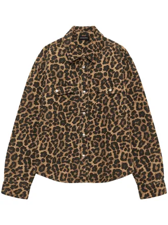 Anine Bing Leopard Print Shirt with Classic Collar
