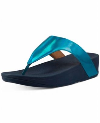 FitFlop Womens Lottie Iridescent Scale Toe-Thong Sandal In Sea Blue