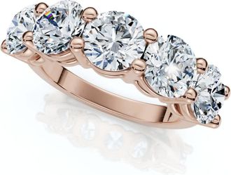 Pompeii3 1 - 6.50Ct Diamond Wedding Ring Five Stone Anniversary Band 14k Gold Lab Grown