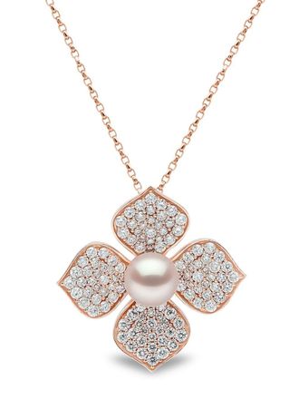 Yoko London Collana con perle Akoya in oro rosa 18kt e diamanti - 9