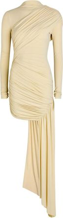 De La Vali Ravel draped long-sleeve mini dress - Neutrals