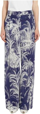 Marella Wijde Broek - Dames - Wijde Broeken - Blauw - S - Broeken