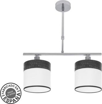 Fabrilamp Lampara Cloe 2xe14 Cromo/blanca-madera Negra Regx43x14 Cm - Fabrilamp