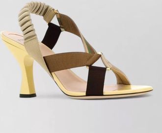 Fendi striped slingback mules