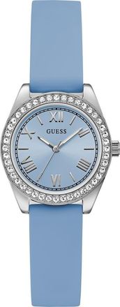 Guess Mini Luna Silicone Strap Watch, 30mm in Ice Blue at Nordstrom