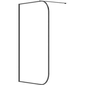 Vente-Unique Parete da doccia walk-in curva 120 x 200 cm Nero opaco - DOUYANO