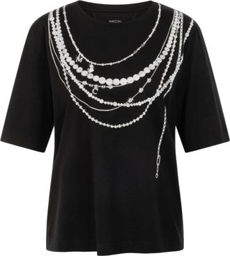 Marc Cain Relaxed T-shirt - Dames - T-shirts - Zwart - XS - Katoen - Tops