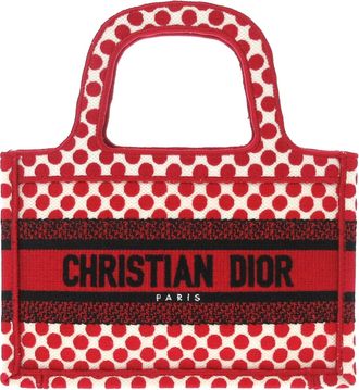Dior Pre-owned Womens Polka Dot Tote Bag - Red Textile - One Size
