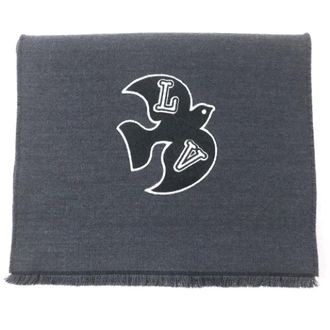 Louis Vuitton Pre-owned Scarves, male, Gray, Size: ONE SIZE Pre-owned Wool scarves