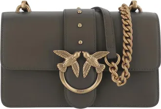 Pinko Pinko, Tassen, Dames, Groen, ONE Size, Leer, Love One Mini Bag