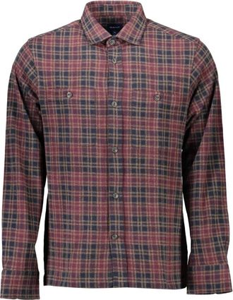 GANT Lange mouwen overhemd Bruine Franse kraag - Heren - Casual Overhemden - Veelkleurig - 2XL - Overhemden