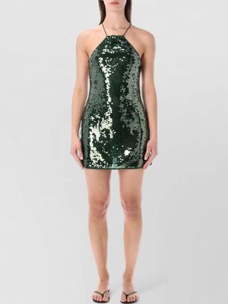 Os&eacute;ree sequin mini dress open back straps