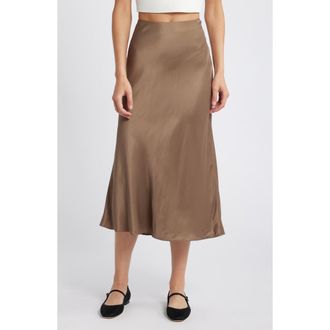 & Other Stories Satin Slip Skirt in Mole Dark at Nordstrom Rack, Size 6