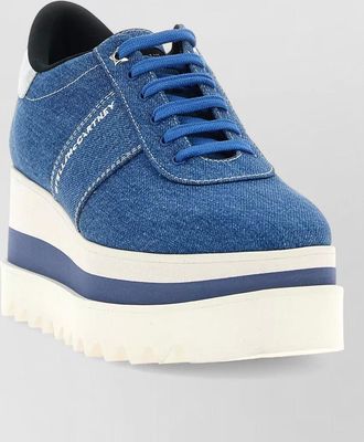 Stella McCartney denim platform low-top sneakers