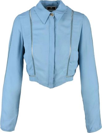 Elisabetta Franchi Blue Viscose Women Short Shirt