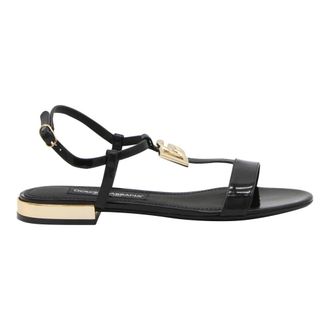 Dolce & Gabbana Black Flat Sandals for Women