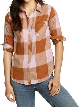 Eddie Bauer Lightweight Forest Flannel Button Up Shirt In Pink Rust