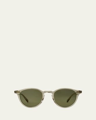 Garrett Leight Mens Marmont II Acetate Round Sunglasses