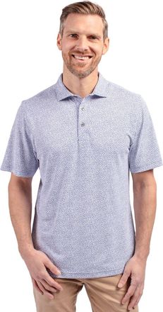 Cutter & Buck Virtue Eco Pique Botanical Print Recycled Mens Polo