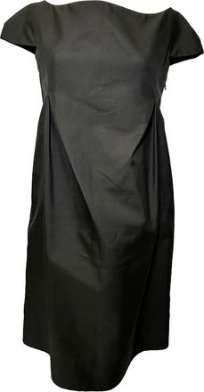 Jil Sander Knee Length Dress in Black Silk