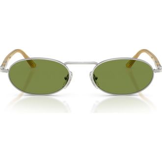 Persol 55mm Rectangular Sunglasses in Silver /Green at Nordstrom