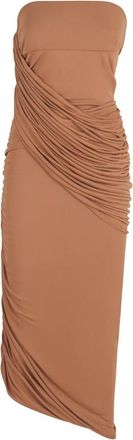 Giuseppe Di Morabito Asymmetric Draped Dress - Dames - Feestkleedjes - Bruin - M - Leer - Kleedjes