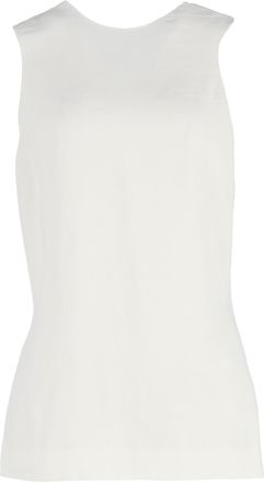 Khaite top met gekruiste rug in cr&egrave;mekleurige viscose