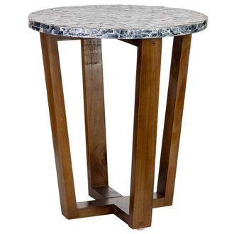 Wanderlust Deco Mesa auxiliar de madera y madreperla d36 x 40h cm