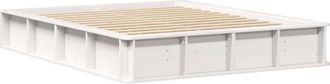 vidaXL Bed Frame with Storage White 210 x 168 x 30 cm Solid Pine Wood Vidaxl