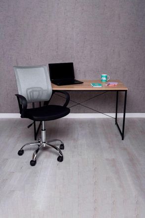 Regalos Miguel Conjuntos De Mesa Y Sillas - Conjunto Escritorio Dek Y Silla Midi Pro - Gris Y Negro