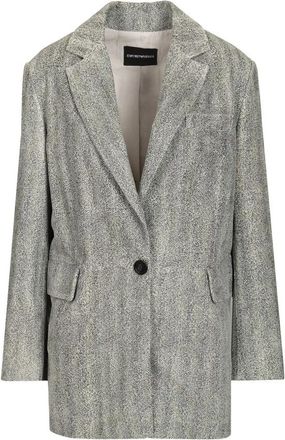Emporio Armani Signature Blazer - Dames - Blazers - Grijs - XS - Katoen - Jassen